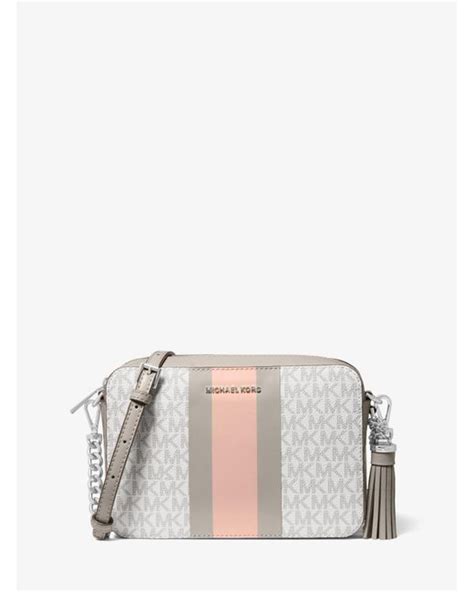 michael kors crossbody striped tassel|Ginny Medium Striped Leather Crossbody Bag – Michael Kors .